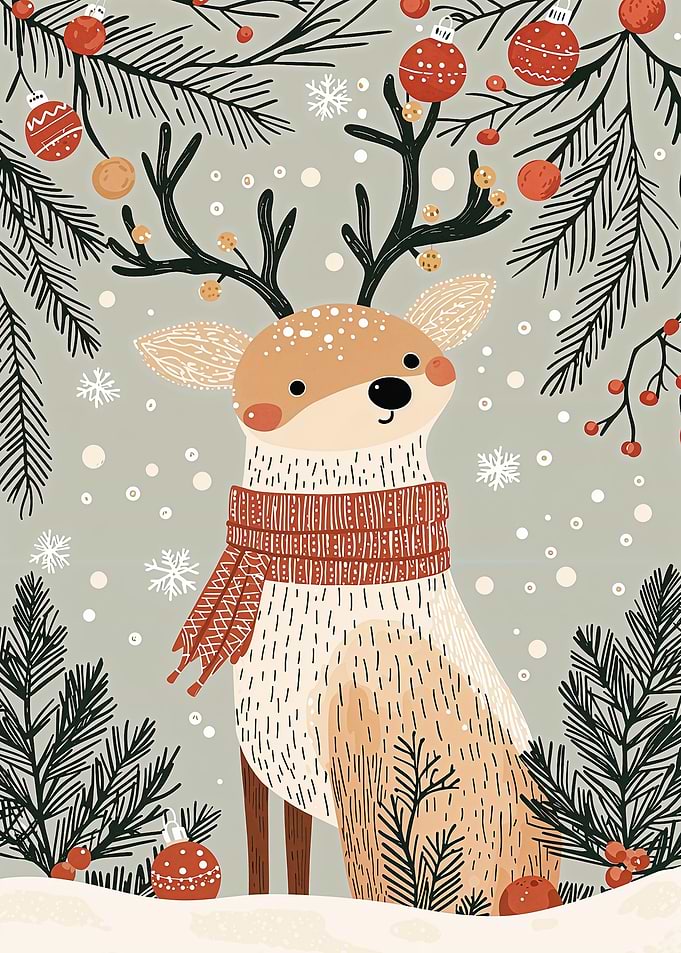 Christmas Reindeer Illustration