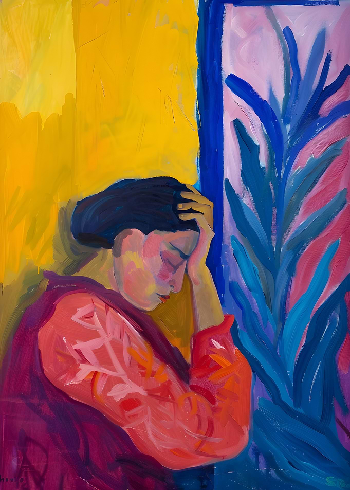 Woman grieving