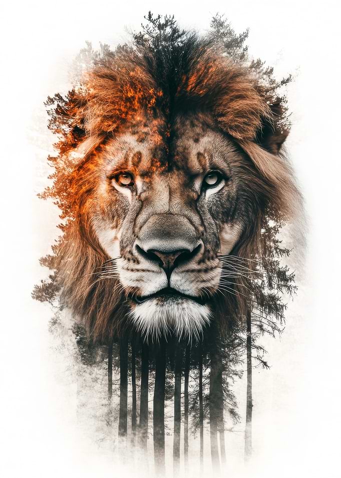 Lion in Forest