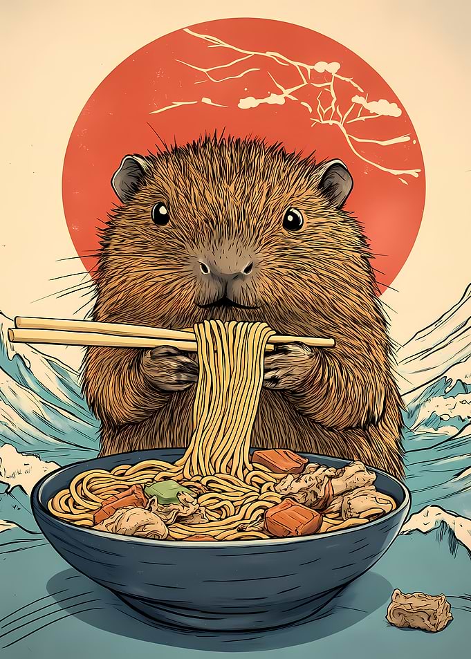 Ramen Eating Hamster Capibara