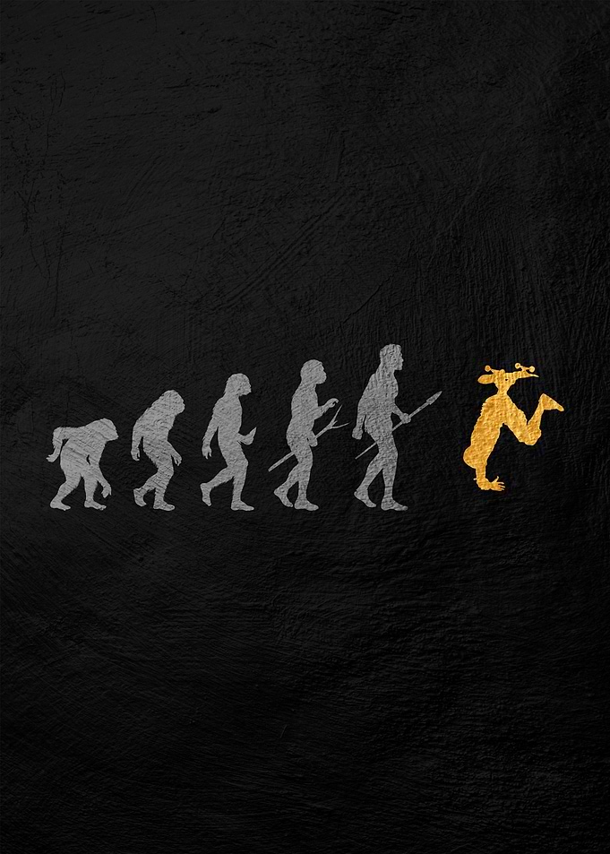 Evolution of skateborading Man