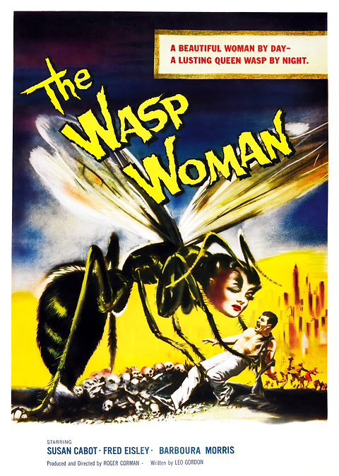 The Wasp Woman Movie Poster — vintage film art printed on metal