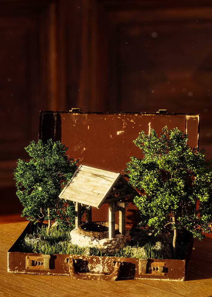 Miniature Well in Suitcase