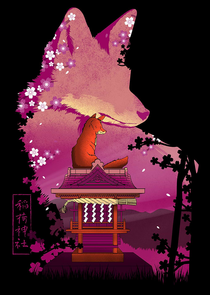 Negative Sakura Inari Shrine