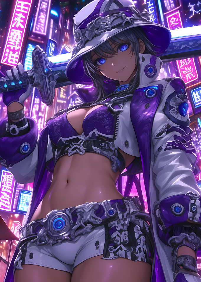 Cyberpunk Anime Girl with