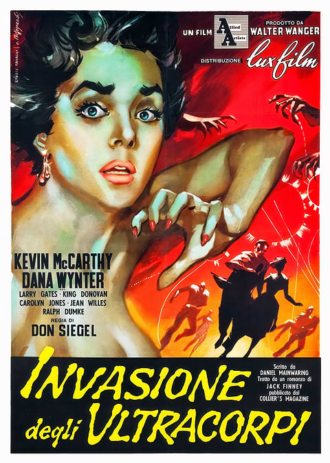 Invasion of the Body Snatchers Poster — vintage film art printed on metal