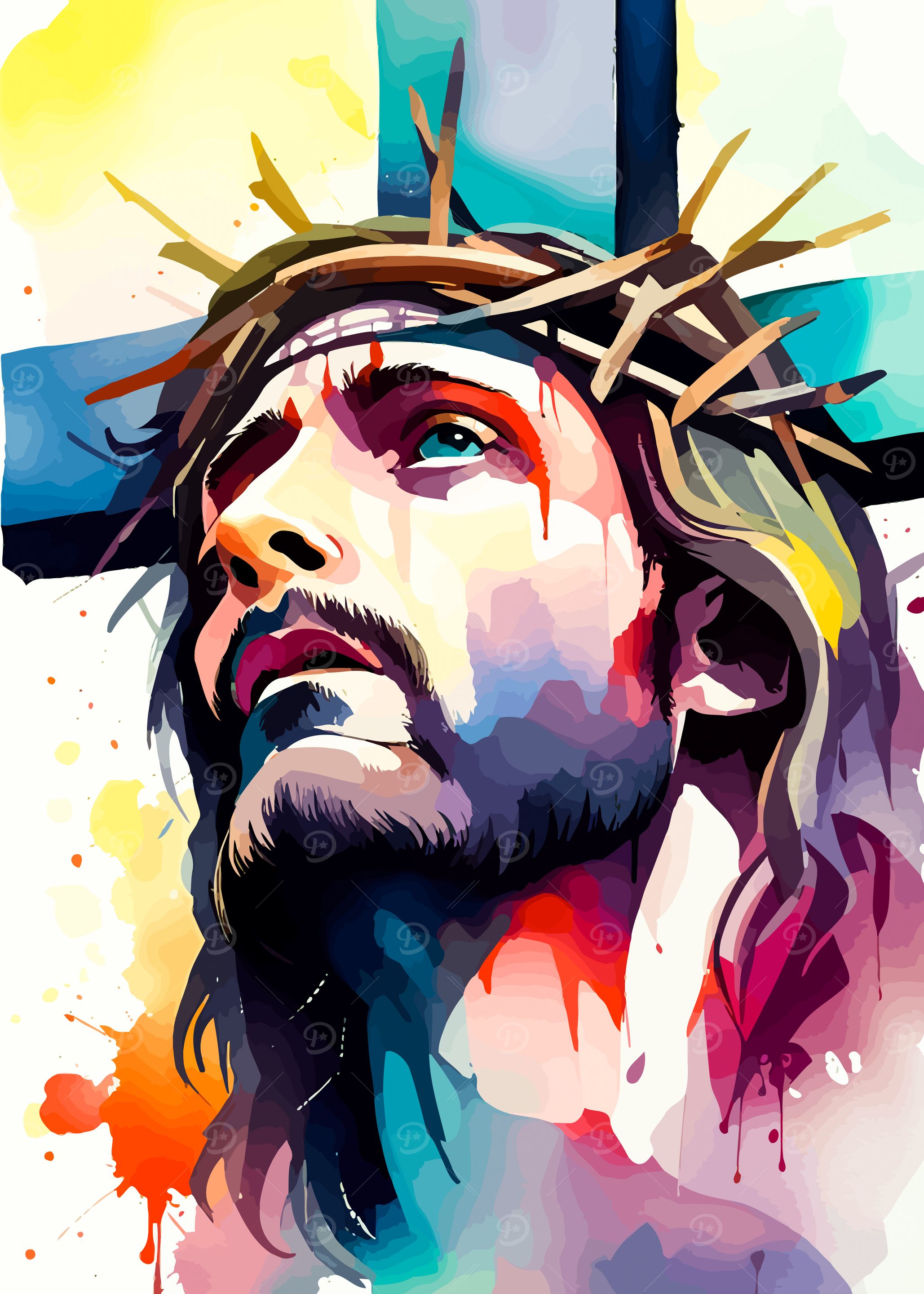 Jesus Christ Watercolor Portrait