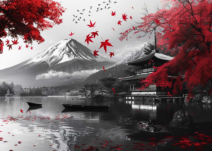 Fuji mount Landscape ink