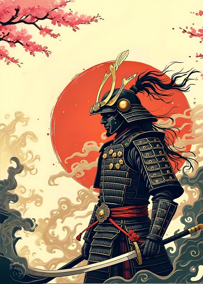 Samurai Warrior Japanese sakura