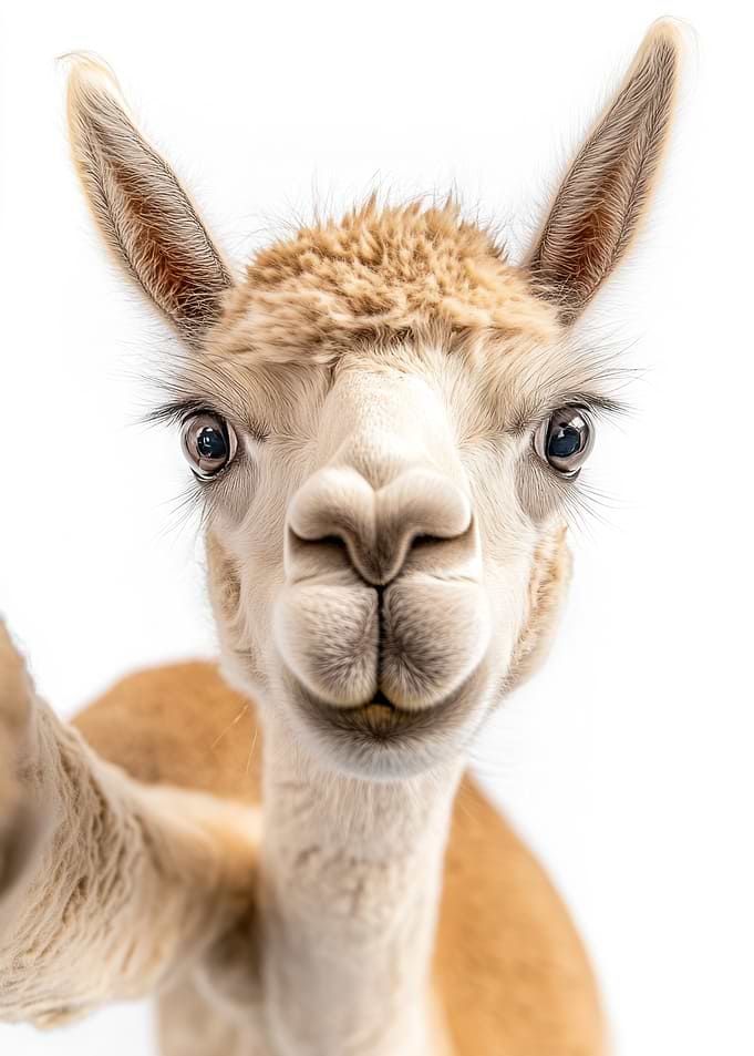 A Funny Alpaca Taking a Selfie