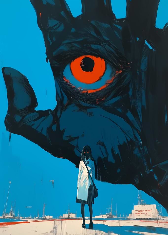 Giant Eye and Girl
