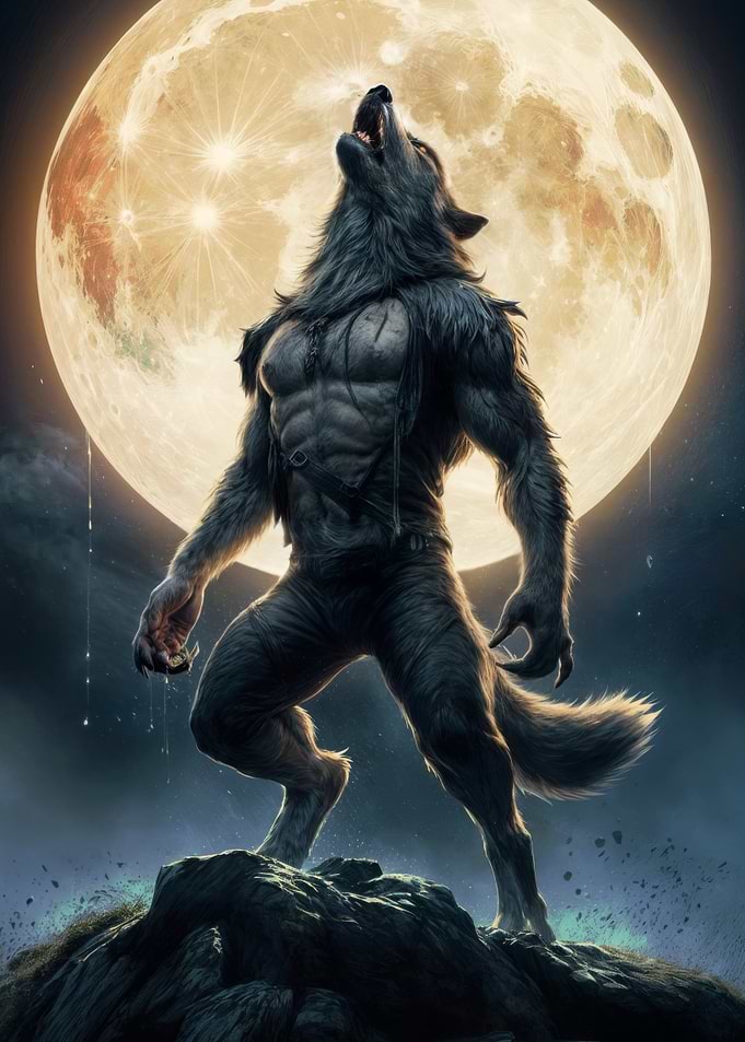 Werewolf Howling at the Moon