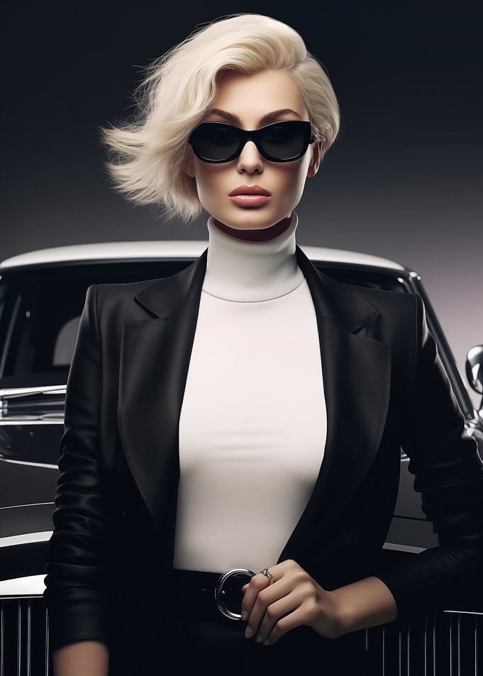 Woman in Black Suit