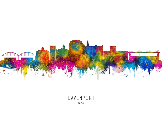Davenport Iowa Skyline