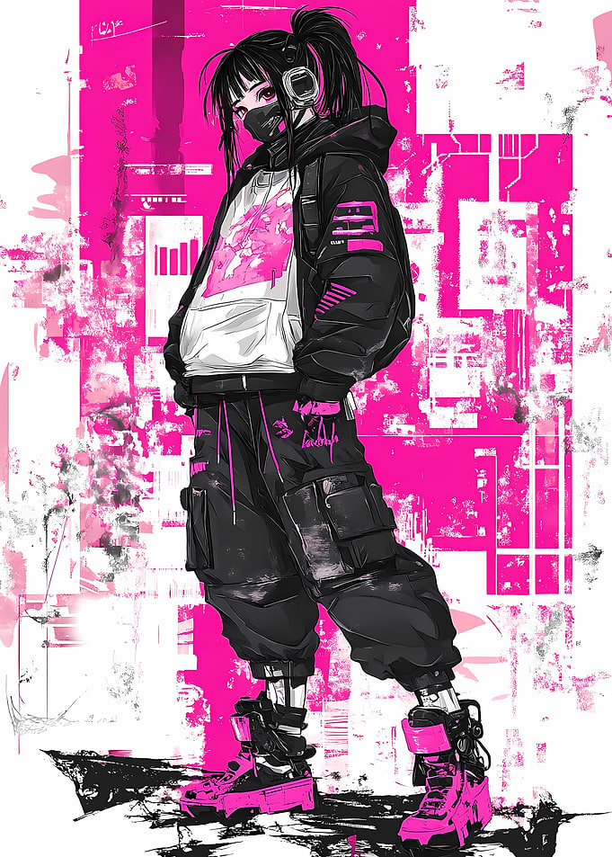 Cyberpunk Cybergoth Anime Girl