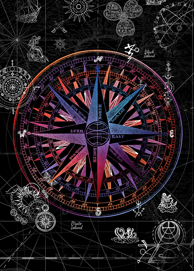 Vintage Compass Rose