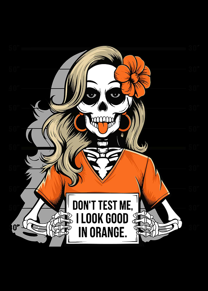 Skeleton Girl in Orange