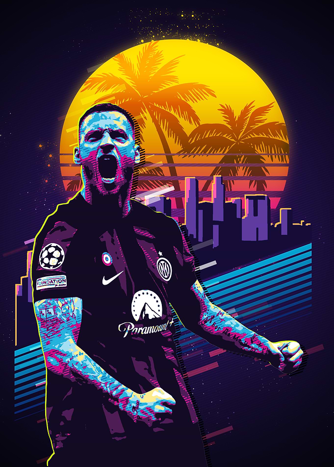 Soccer Player in Retro Style