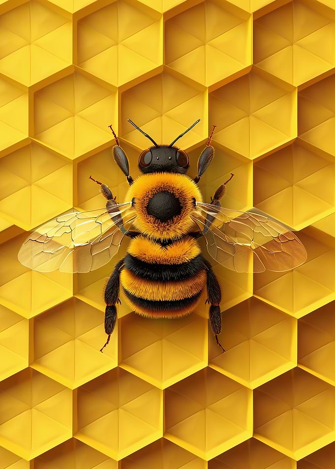 Bee on Honeycomb