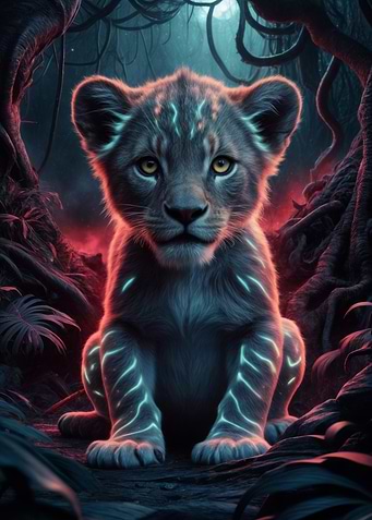 Lion Cub in Jungle