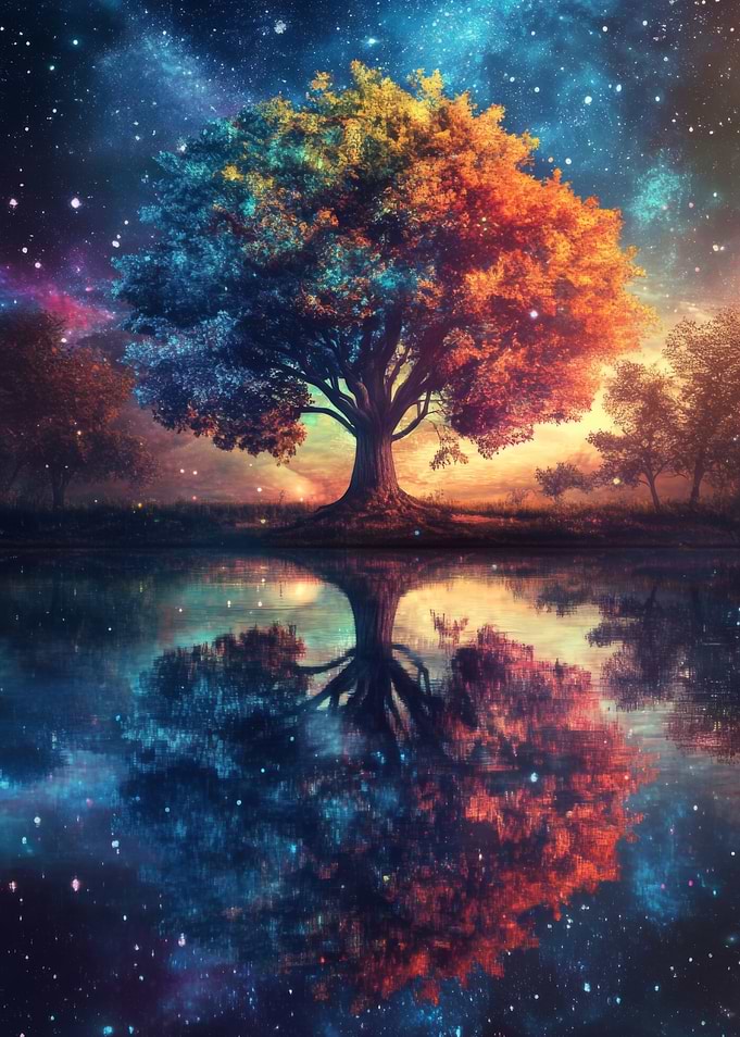 Celestial Tree Reflection
