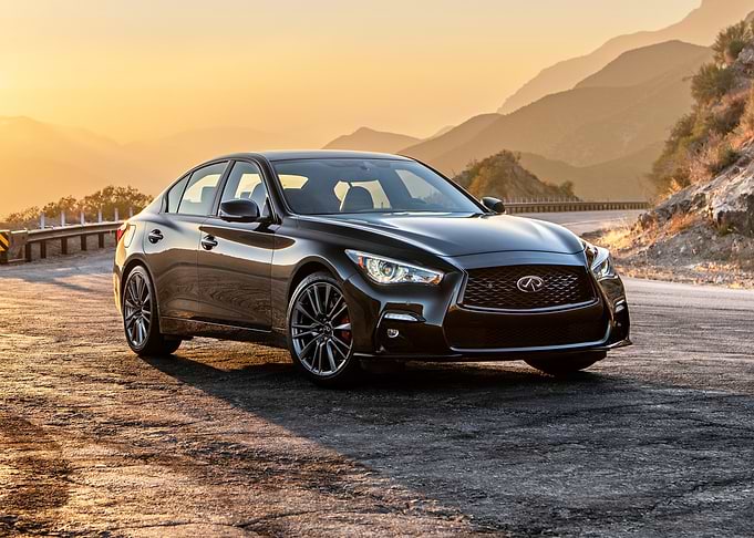 Black Infiniti Q50 on Road