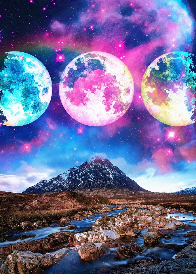 Dreamy Moonlit Landscape