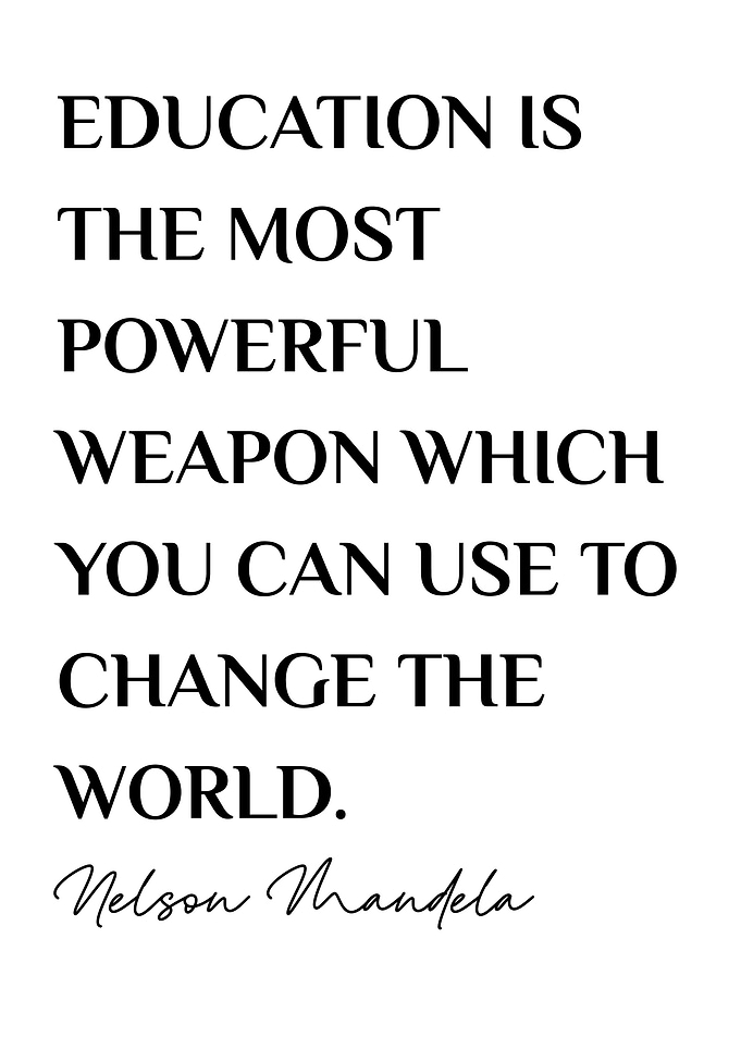 Nelson Mandela Inspirational Education Quote