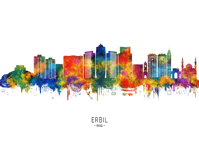 Erbil Skyline Watercolor