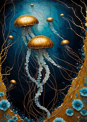 Golden Jellyfish Kintsugi