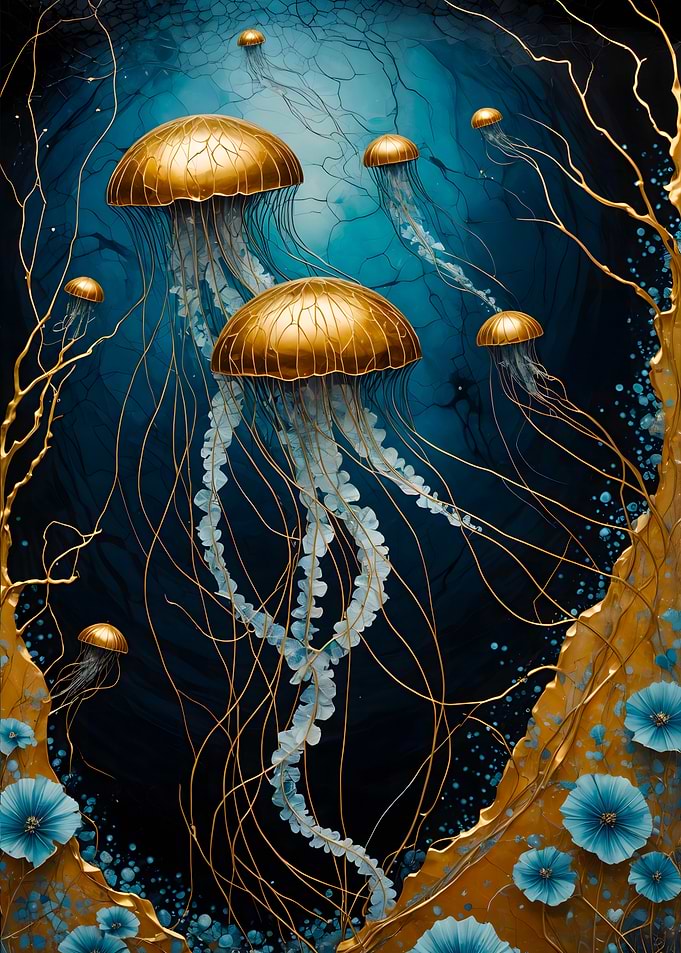 Golden Jellyfish Kintsugi