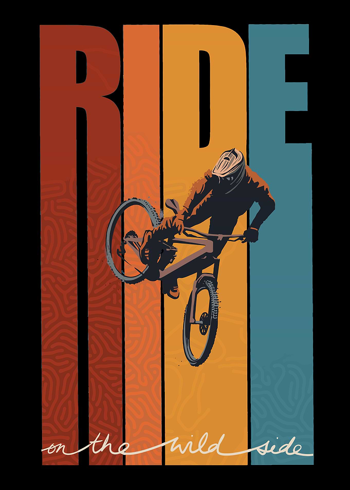 Mountain Biking Retro Design