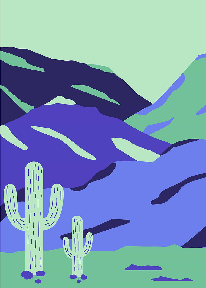 Cactus Mountain Landscape