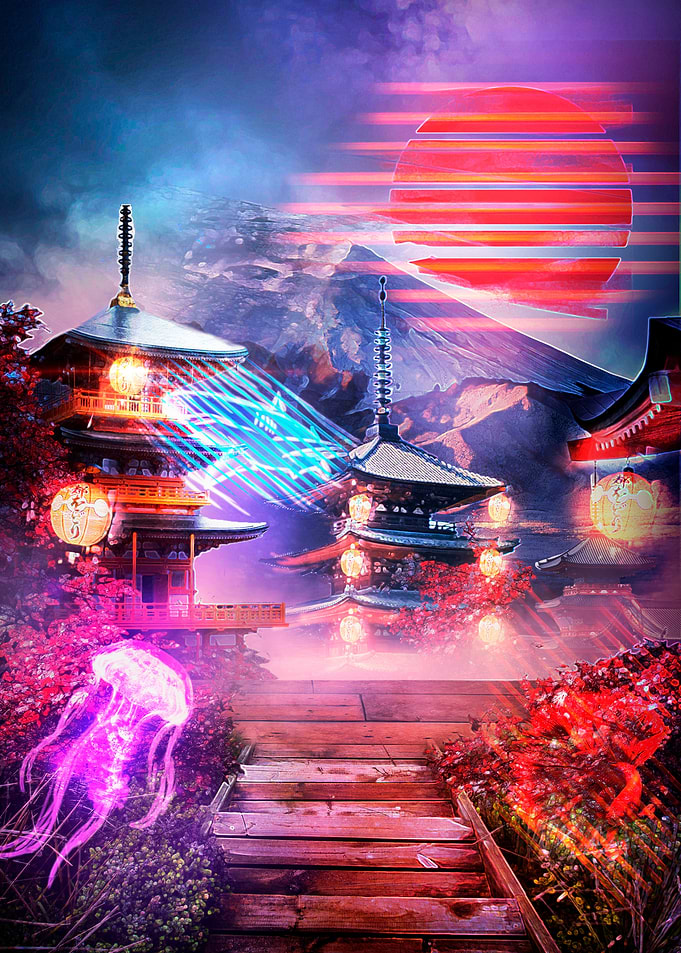 Japanese Temple Sunset Vibes