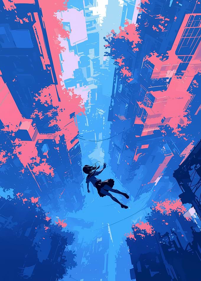 Falling Through Cityscape