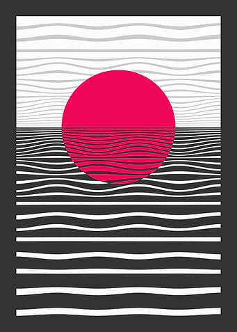 Red Sunset Waves