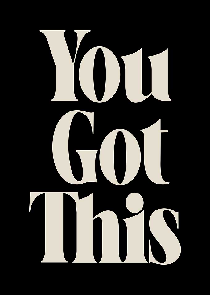 Motivational Quote in Black and White Retro Typography