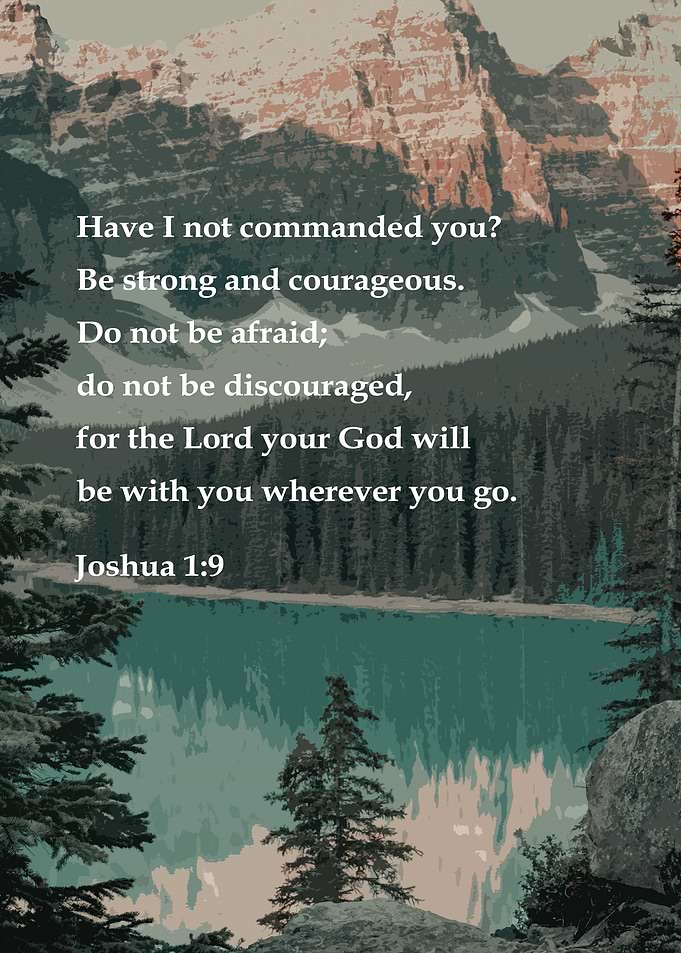 Joshua 1:9 Bible Verse Jesus Christianity