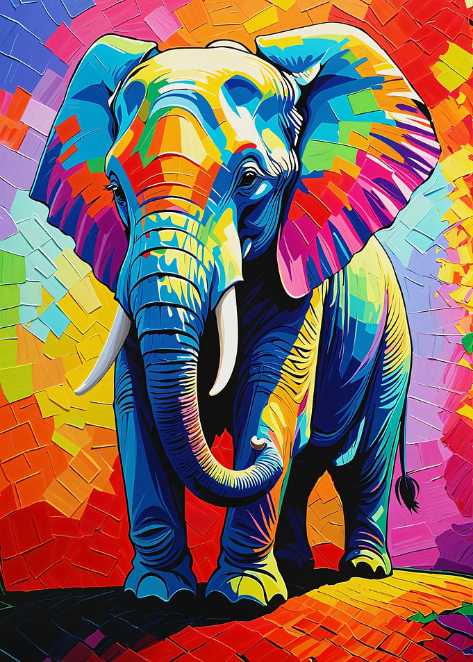 Colorful Elephant Painting