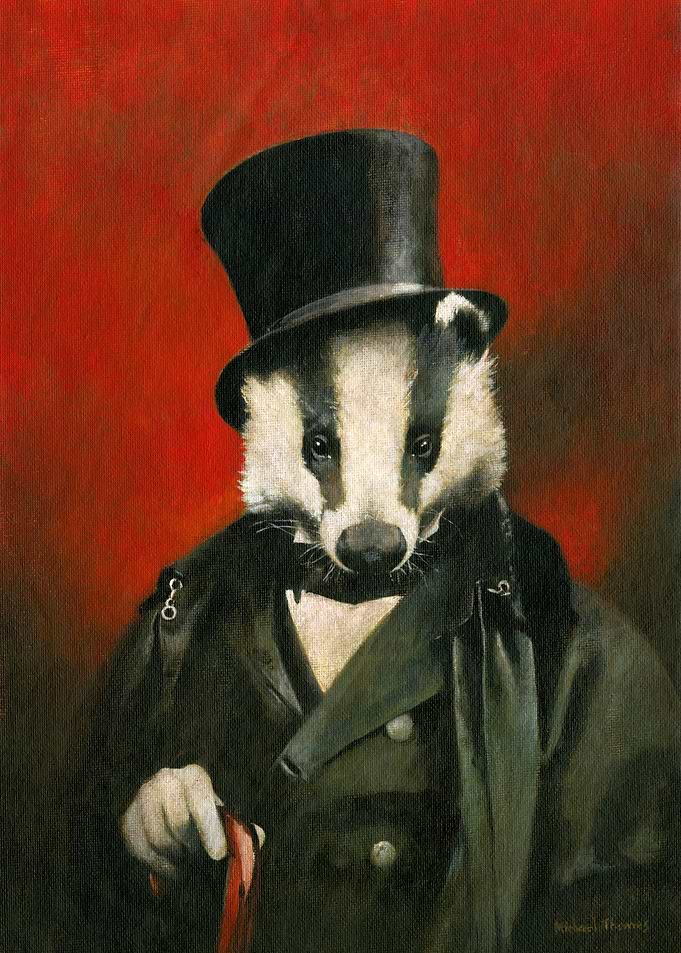 Victorian Badger in Top Hat