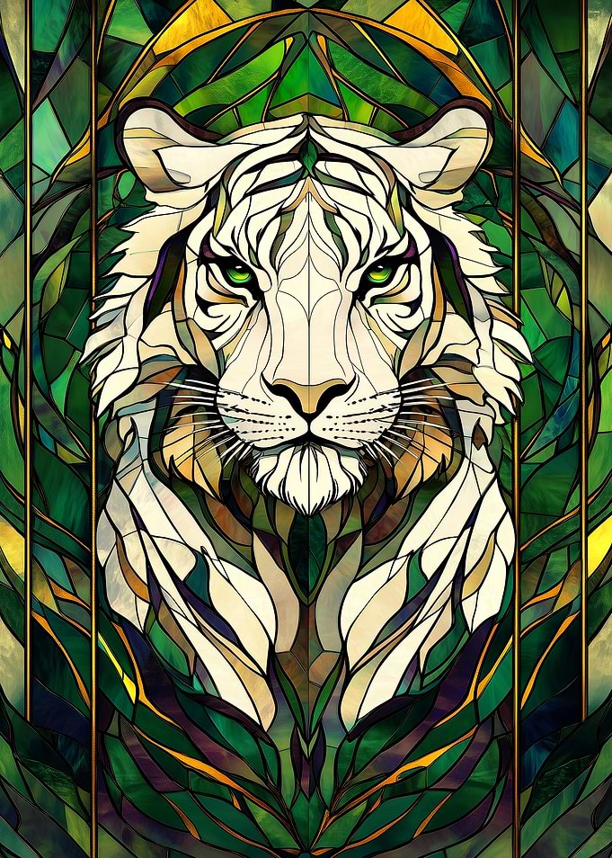 Stained Glass Tiger
