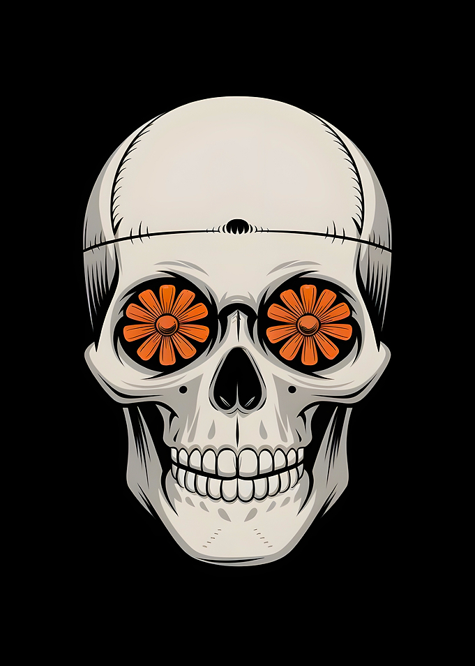 Floral Skull Illustration