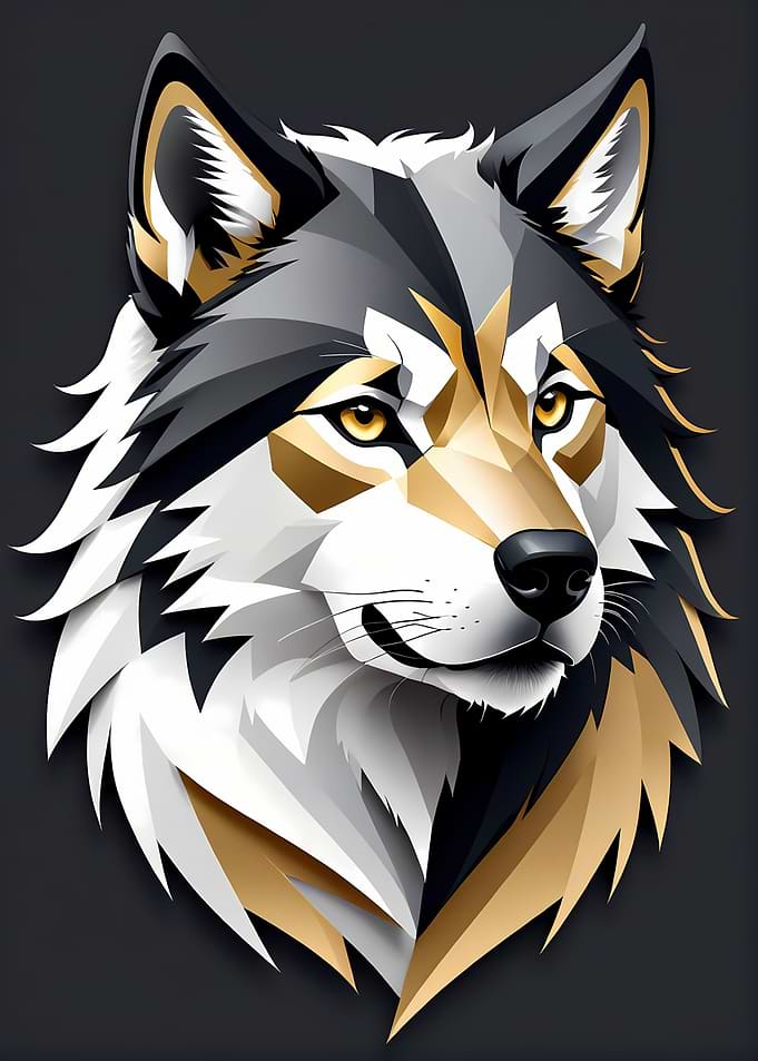 Geometric Wolf Portrait
