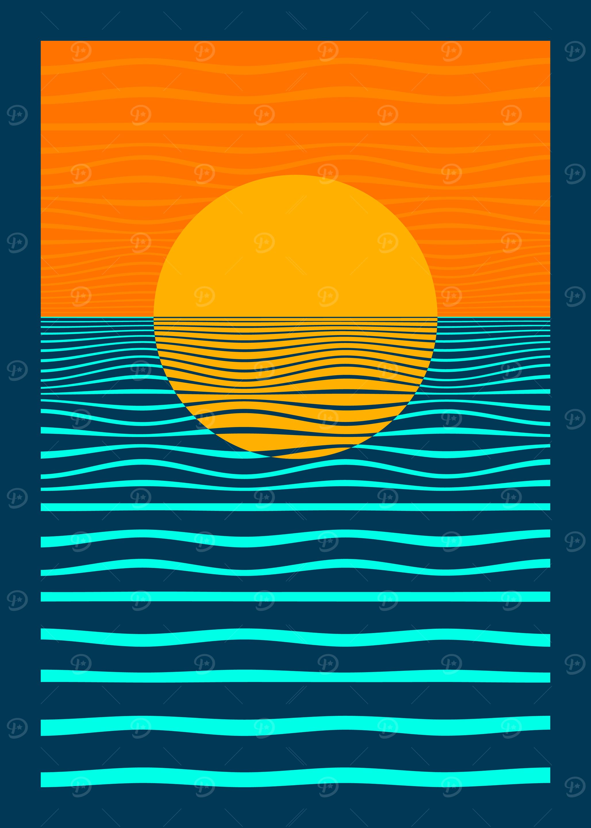 Sunset Ocean Waves