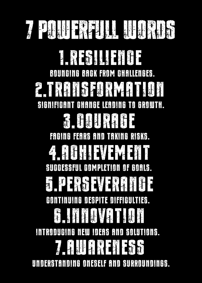 7 Powerful Words Poster