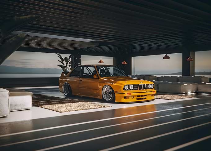 Yellow BMW E30