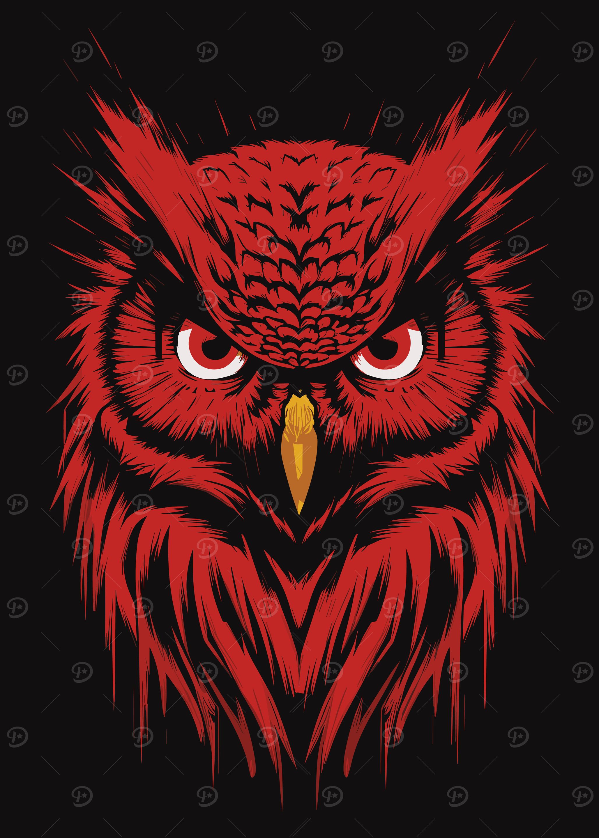 Red Owl Illustration