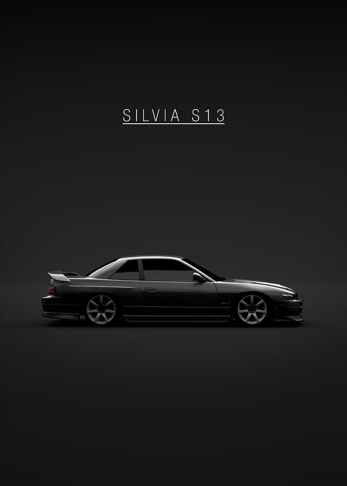 Black Nissan Silvia S13 G-Corporation 1988