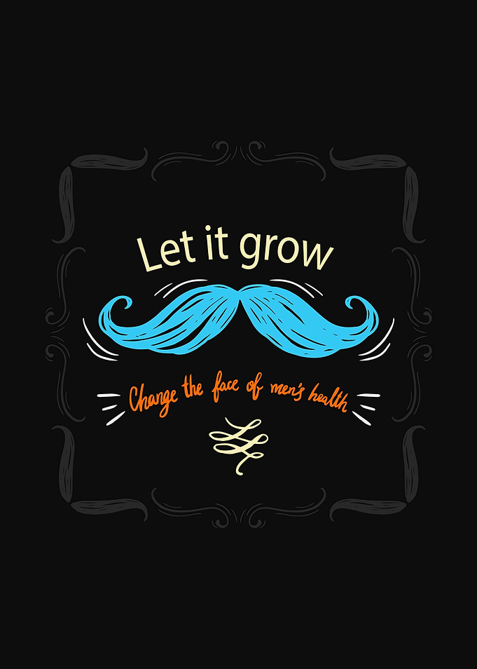 Let It Grow Mustache Design