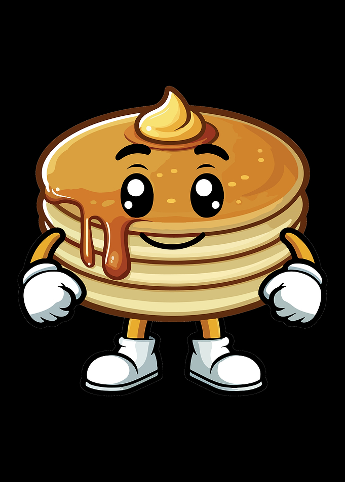 Kawaii Smiling Pancake Character